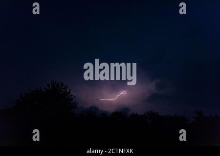 Lightning storm, night sky Stock Photo