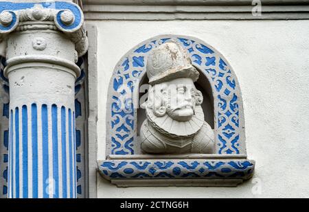 architectural detail, Bevern Castle, Bevern, Weserbergland, Lower Saxony, Germany, Europe Stock Photo