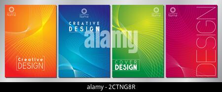 Modern, minimal cover design with stripes - vector illustration Stock Vector