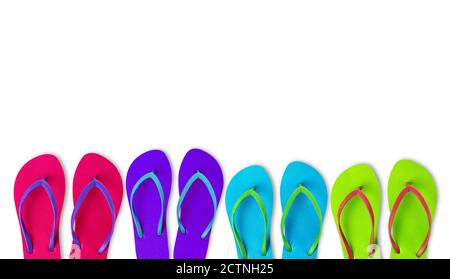 Multi-colored slippers Stock Photo