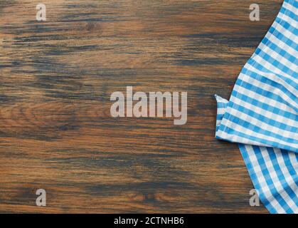 Tablecloth on wooden table Stock Photo