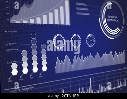 Business statistics graphs Stock Photo