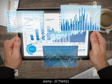 Blank screen on digital tablet Stock Photo