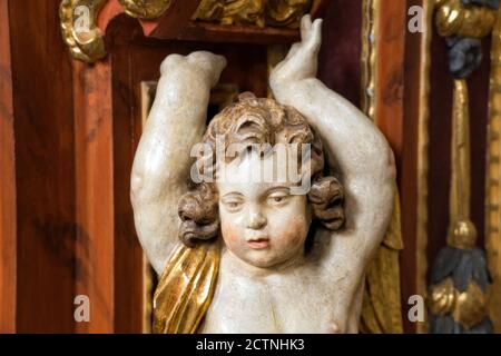 Angel in the abbey church, St. Stephanus and St. Vitus, Abbey Castle Corvey, Hoexter, North Rhine Westphalia, Germany, Europe