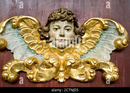 Angel in the abbey church, St. Stephanus and St. Vitus, Abbey Castle Corvey, Hoexter, North Rhine Westphalia, Germany, Europe