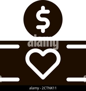 Volunteers Support Money Box Vector Icon Stock Vector