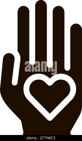 Volunteers Support Hand Love Vector Icon Stock Vector