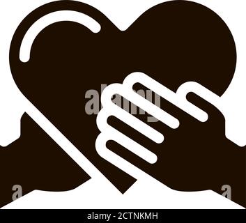 Volunteers Support Hand Hold Vector Icon Stock Vector