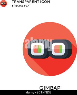 Gimbap vector icon. Flat style illustration. EPS 10 vector. Stock Vector