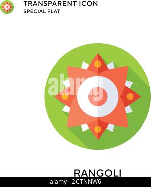 Rangoli vector icon. Flat style illustration. EPS 10 vector. Stock Vector