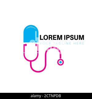 Doctor illustration vector logo design for business and company. Stock Vector