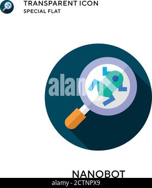 Nanobot vector icon. Flat style illustration. EPS 10 vector. Stock Vector