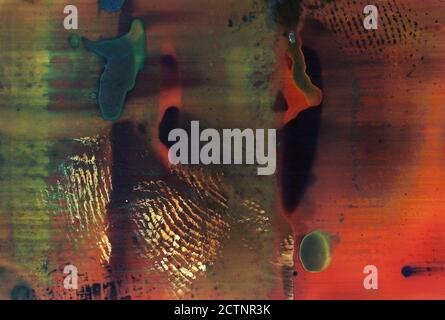 Vintage distressed blurry and grained photo background. Damaged camera film. Stock Photo