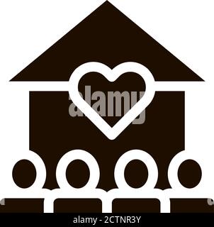 Volunteers Support House Vector Icon Stock Vector