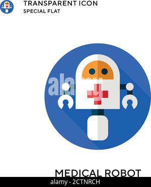 Medical robot vector icon. Flat style illustration. EPS 10 vector. Stock Vector