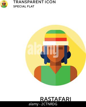 Rastafari vector icon. Flat style illustration. EPS 10 vector. Stock Vector