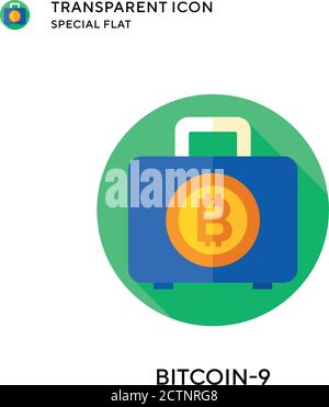 Bitcoin-9 vector icon. Flat style illustration. EPS 10 vector. Stock Vector
