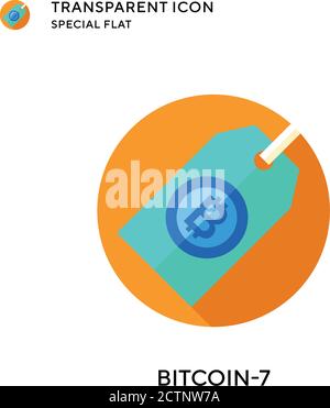 Bitcoin-7 vector icon. Flat style illustration. EPS 10 vector. Stock Vector