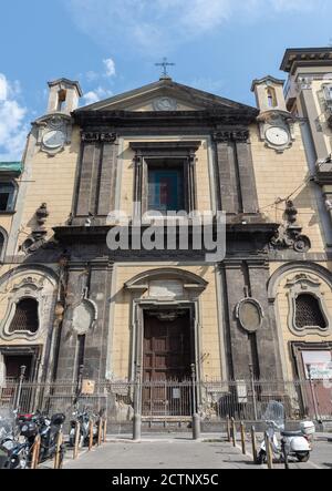 Naples, Italy - September 20, 2020: Exterior of  Church of San Diego dell'Ospedaletto, also known as San Giuseppe Maggiore, is one of the monumental c Stock Photo