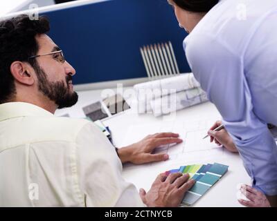 Two architects working together Stock Photo