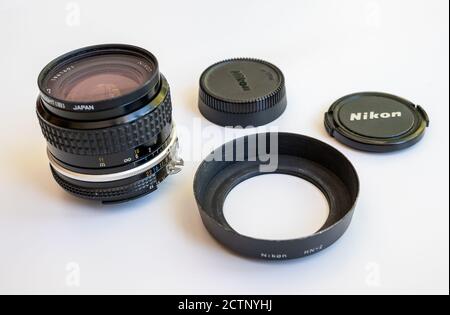 Nikon 28mm f3 5 ai camera lens slr hi-res stock photography and 