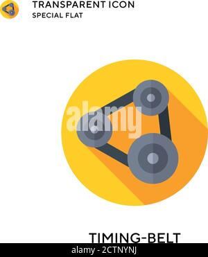 Timing-belt vector icon. Flat style illustration. EPS 10 vector. Stock Vector