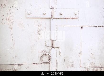 Texture of old grunge rusty metal gates surface Stock Photo