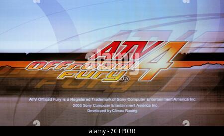 ATV Off Road Fury 4 - Sony Playstation 2 PS2 - Editorial use only Stock Photo