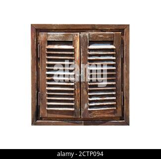 Wooden window frame isolated on white background Stock Photo - Alamy