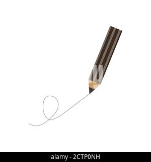 Pencil tool, text icon. Simple glyph vector of text editor set icons website or mobile application. Stock Vector