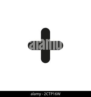 plus icon vector sign isolated on white background. plus symbol template color editable. Stock Vector