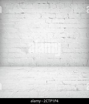 Old brick room interior, empty background with space for your text or design Stock Photo