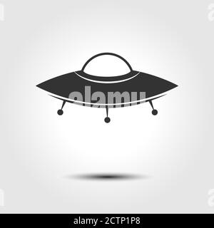 UFO icon. simple vector illustration on white background, flat style Stock Vector