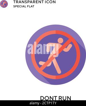 Dont run vector icon. Flat style illustration. EPS 10 vector. Stock Vector