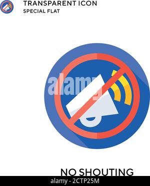 No shouting vector icon. Flat style illustration. EPS 10 vector. Stock Vector