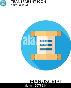 Manuscript vector icon. Flat style illustration. EPS 10 vector. Stock Vector