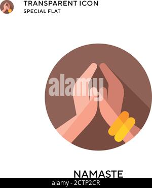 Namaste vector icon. Flat style illustration. EPS 10 vector. Stock Vector