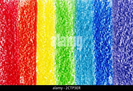 Seven crayon pencil colored paint strokes background Stock Photo