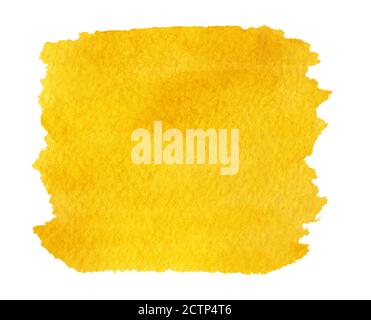 abstract yellow watercolor background with brush stroke texture on ...