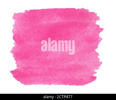 Watercolor bright squared red background texture isolated on white Stock Photo