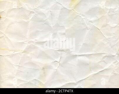 Old wrinkled dirty grey paper sheet for background. Closeup Stock Photo