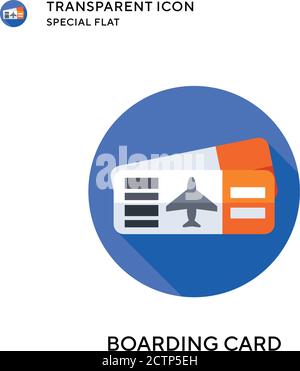 Boarding card vector icon. Flat style illustration. EPS 10 vector. Stock Vector
