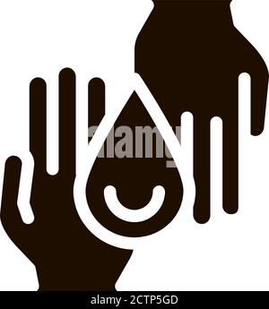 Hands And Drop Moisturizer Vector Icon Stock Vector