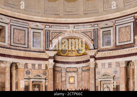 ROME, ITALY - 2014 AUGUST 18. Inside The Pantheon temple. Stock Photo