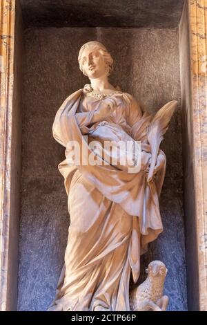 ROME, ITALY - 2014 AUGUST 18. Interiors and architectural details of the Pantheon Temple Stock Photo