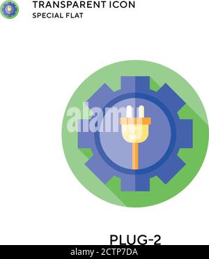 Plug-2 vector icon. Flat style illustration. EPS 10 vector. Stock Vector