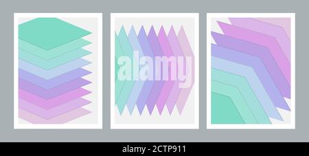 Set of Creative Minimalist Geometric Wallpaper Illustrations Stock Vector