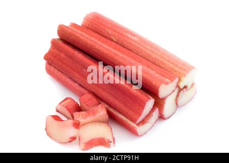 Rhubarb isolated on white background Stock Photo