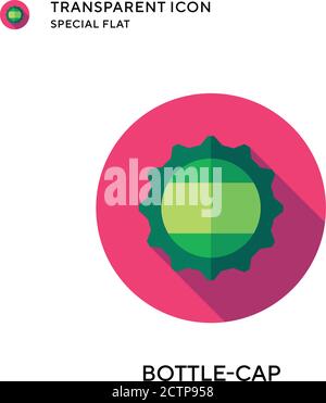 Bottle-cap vector icon. Flat style illustration. EPS 10 vector. Stock Vector