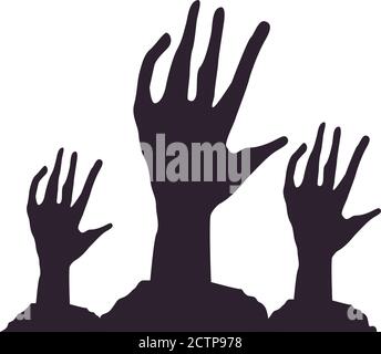 Zombies. Cartoon scary comic monsters and Halloween men or women ...